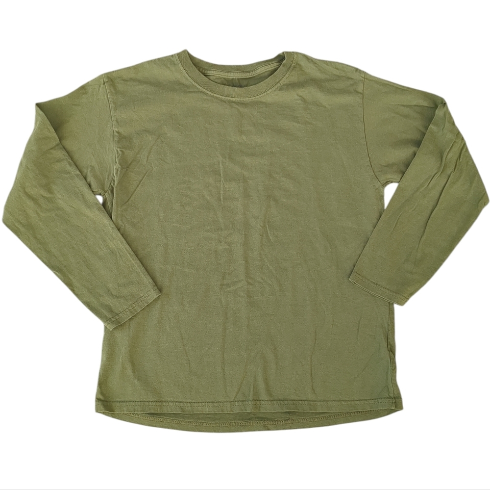 Fruit of the Loom Boys Solid Forest Green Long Sleeve T-shirt (Size XL 14/16)